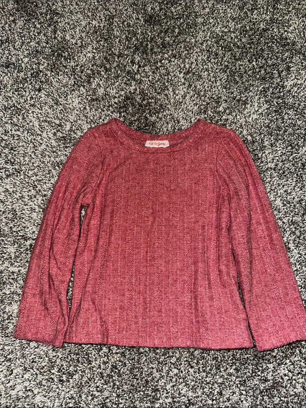 Cat & Jack Dusty Rose Ribbed Long Sleeve Tee